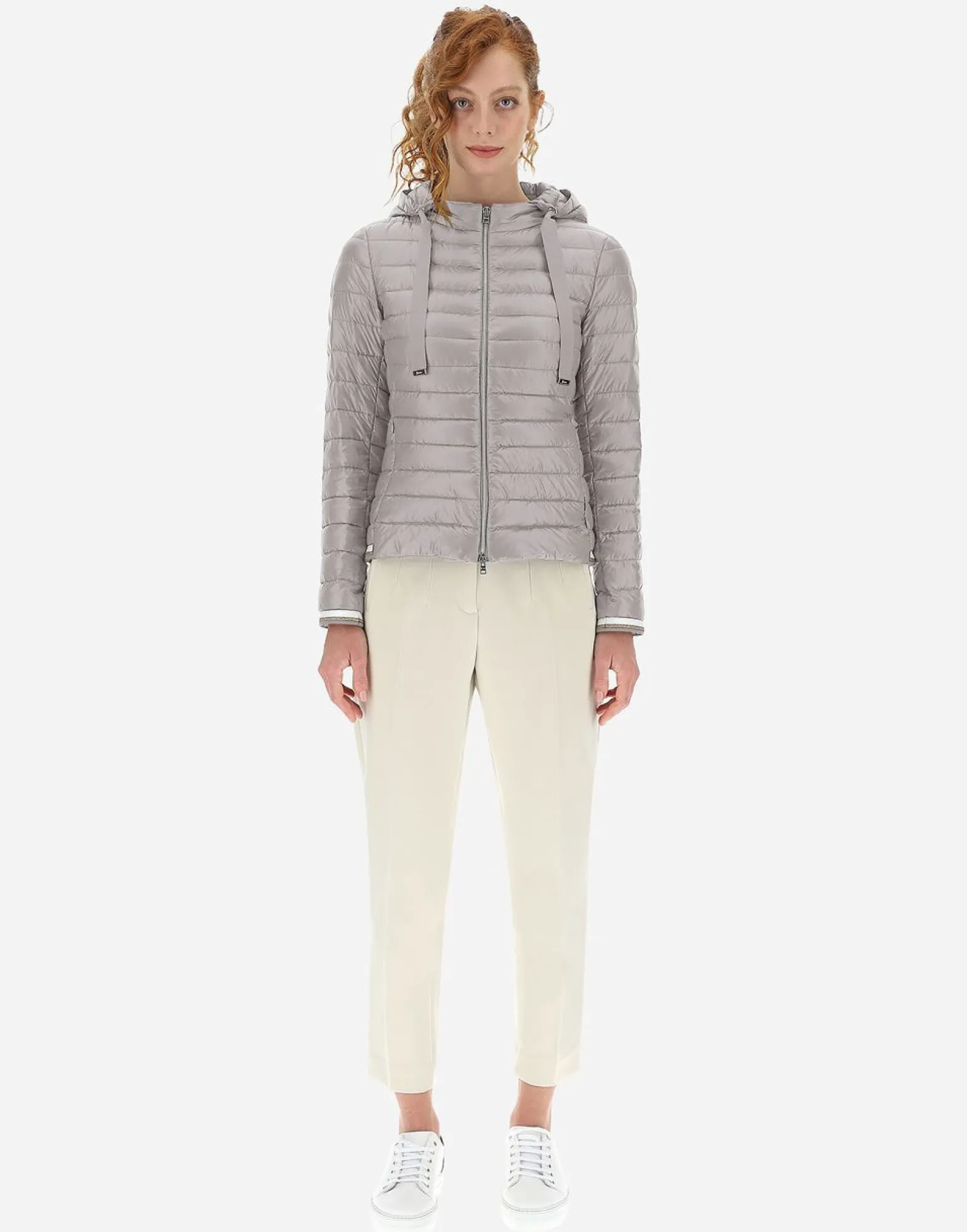 Herno Nylon Ultralight Bomber With Lurex Sweater
