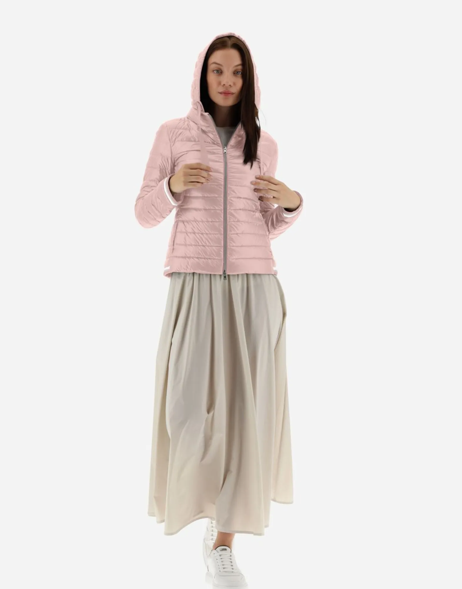 Herno Nylon Ultralight Bomber With Lurex Sweater