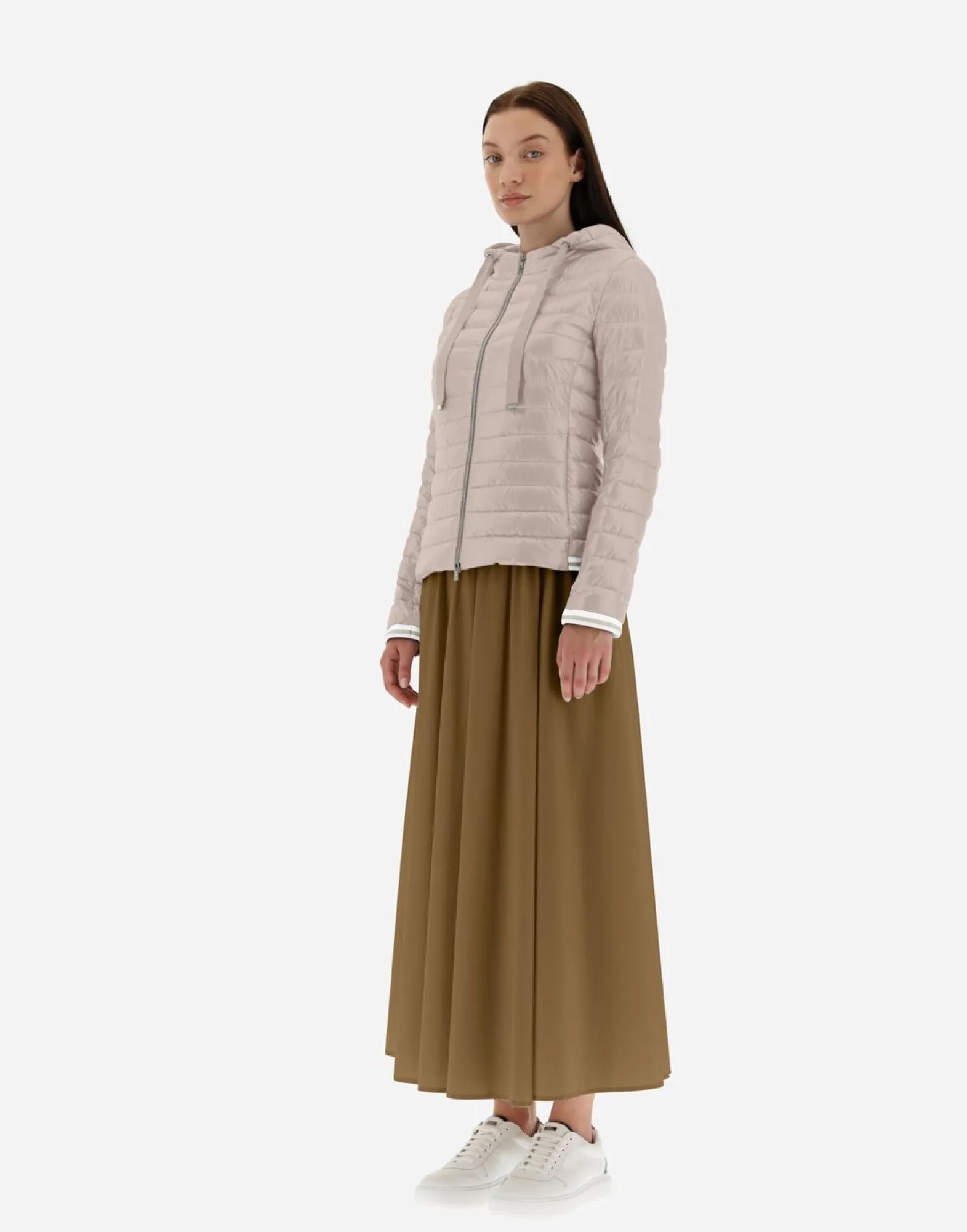 Herno Nylon Ultralight Bomber With Lurex Sweater
