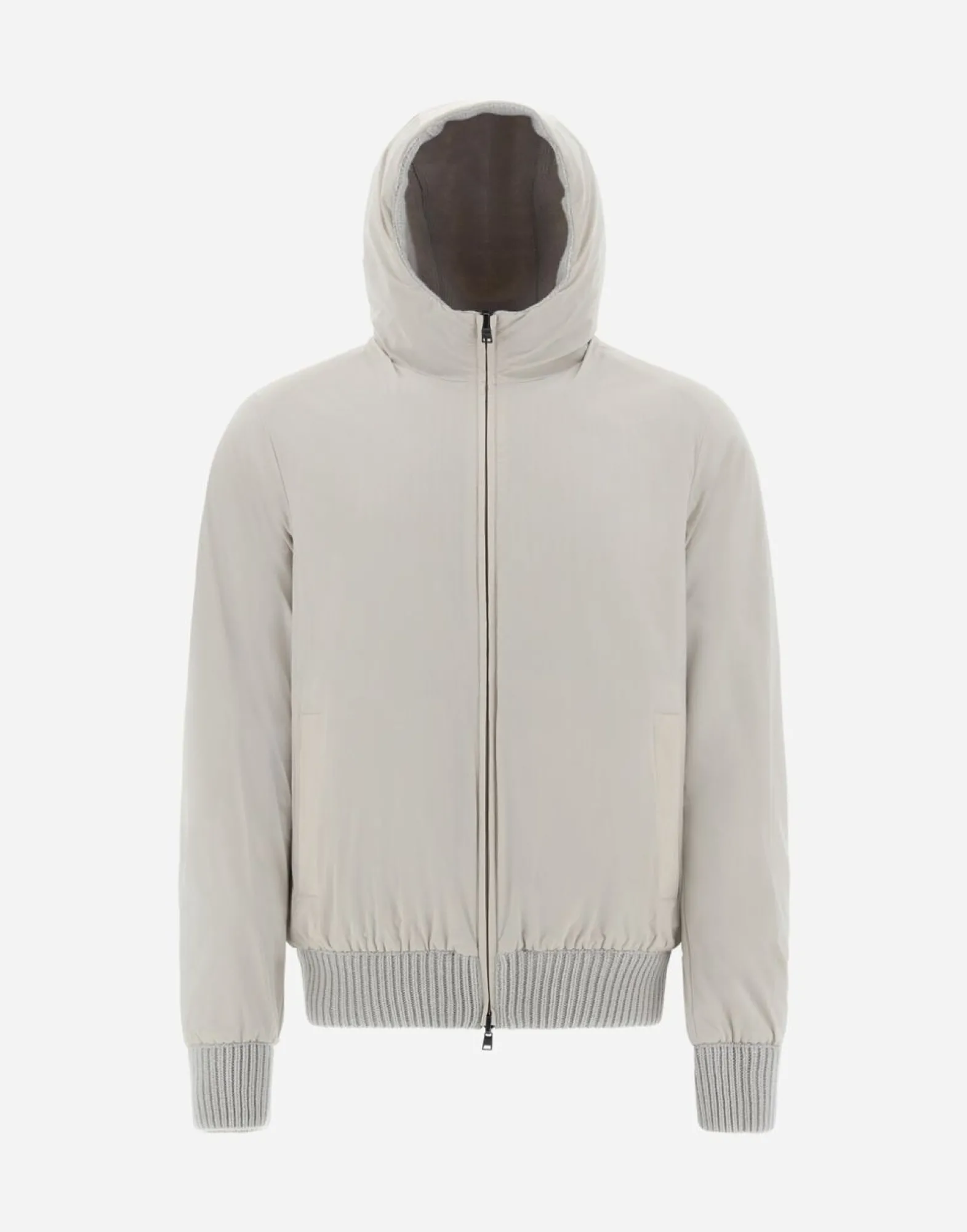Herno Resort Bomber Jacket In Infinity Mix Knit & Rev Ponente