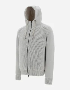 Herno Resort Bomber Jacket In Infinity Mix Knit & Rev Ponente