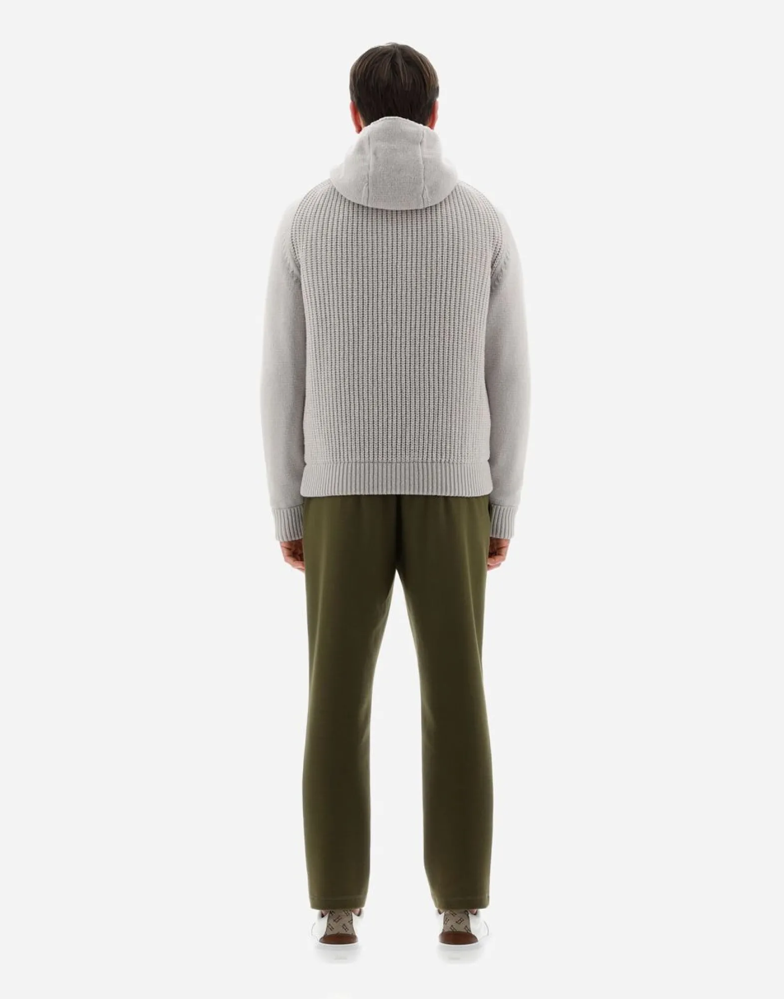 Herno Resort Bomber Jacket In Infinity Mix Knit & Rev Ponente