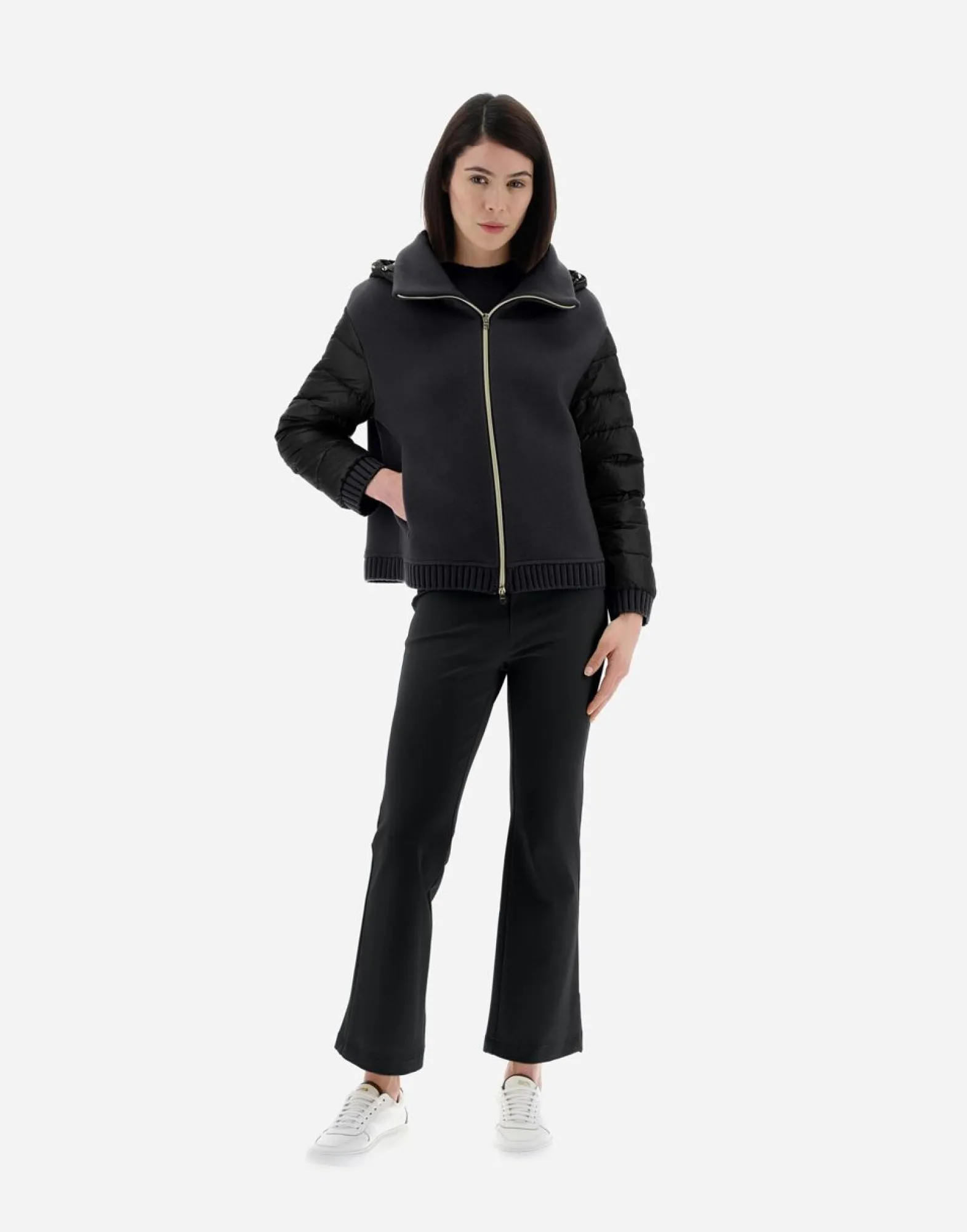Herno Resort Bomber Jacket In Modern Double & Nylon Ultralight