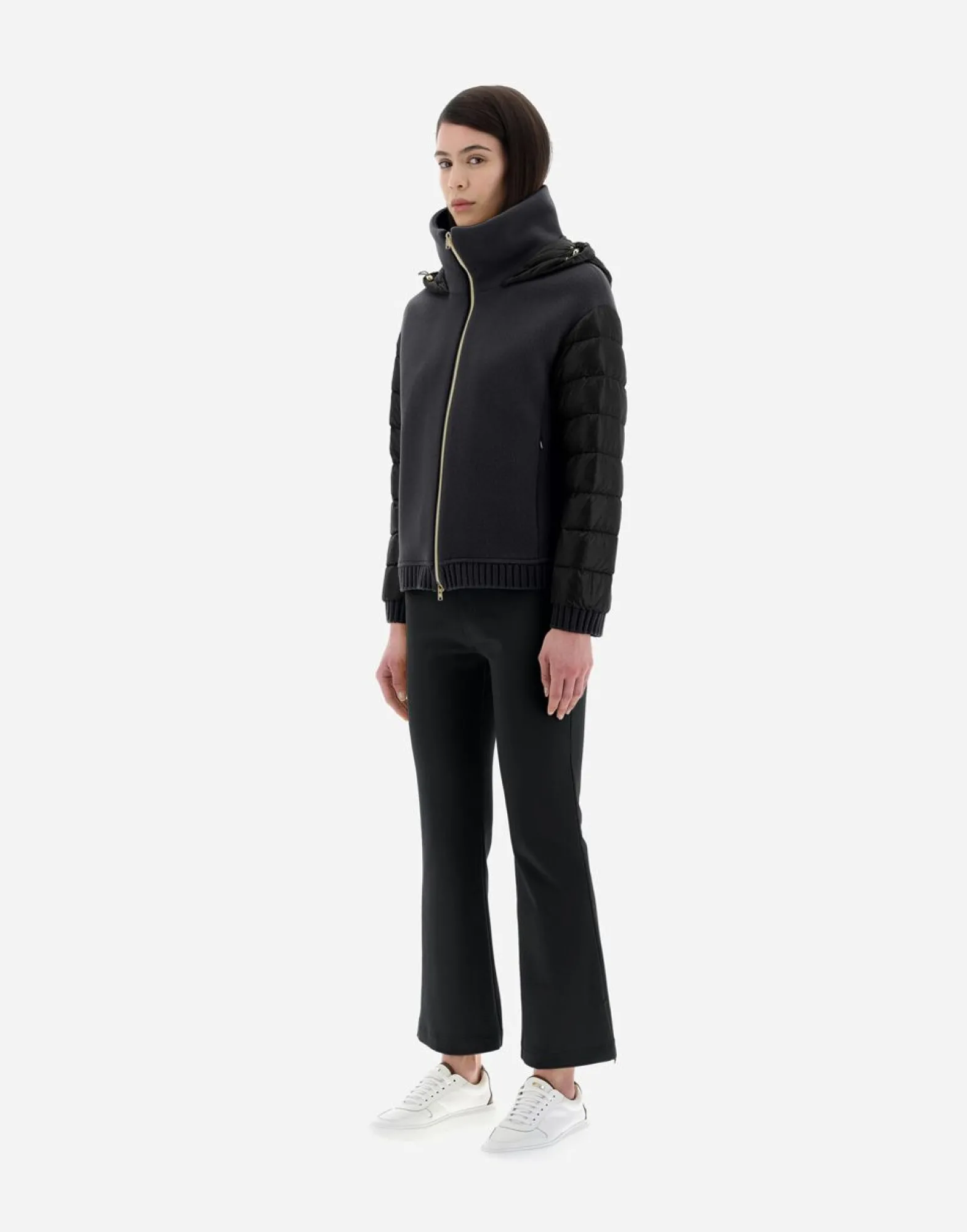 Herno Resort Bomber Jacket In Modern Double & Nylon Ultralight