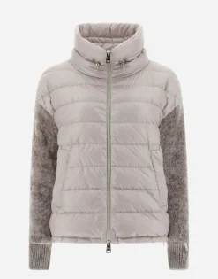 Herno Resort Bomber Jacket In Nylon Ultralight & Chenille Knit