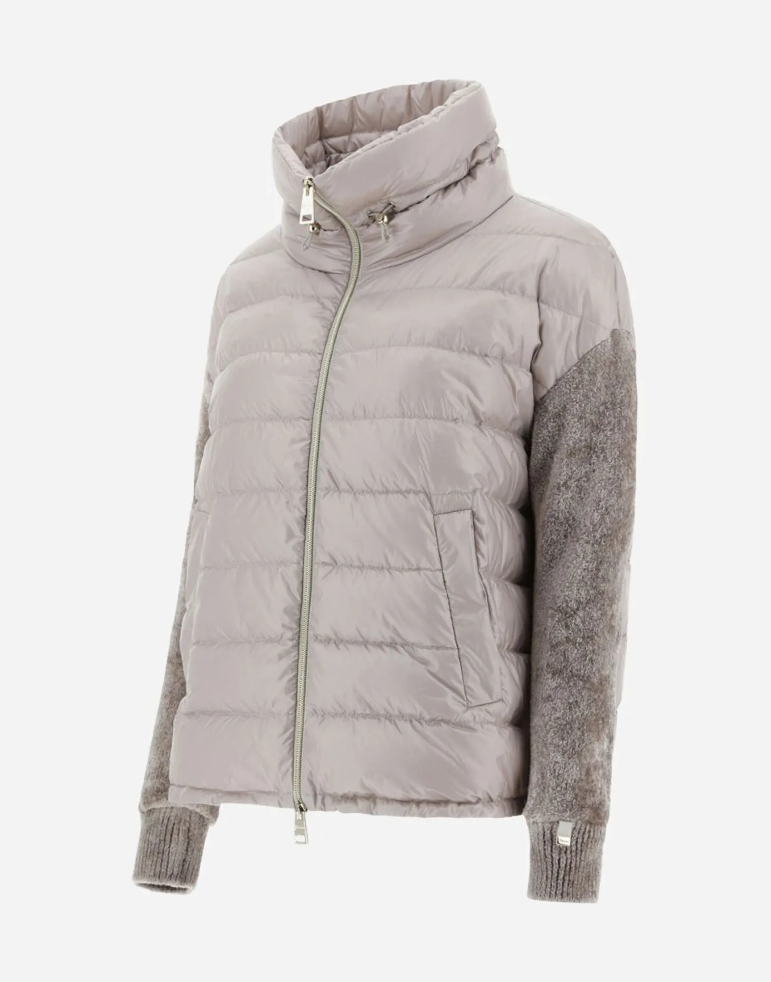 Herno Resort Bomber Jacket In Nylon Ultralight & Chenille Knit
