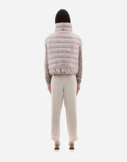Herno Resort Bomber Jacket In Nylon Ultralight & Chenille Knit