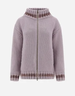 Herno Resort Cardigan In Infinity & Chenille Knit