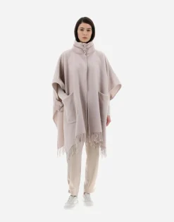 Herno Resort Poncho In Warmy & Nylon Ultralight