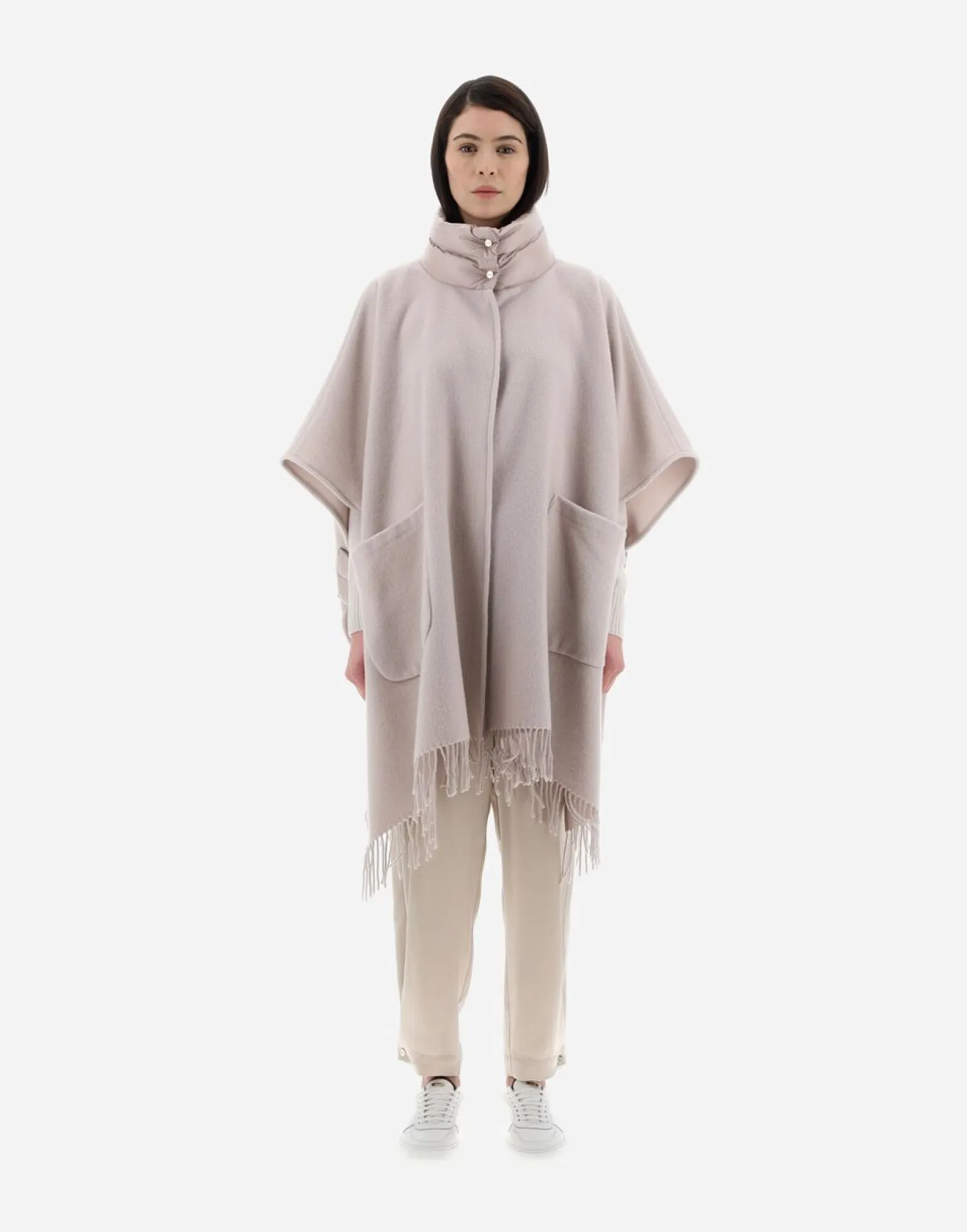 Herno Resort Poncho In Warmy & Nylon Ultralight