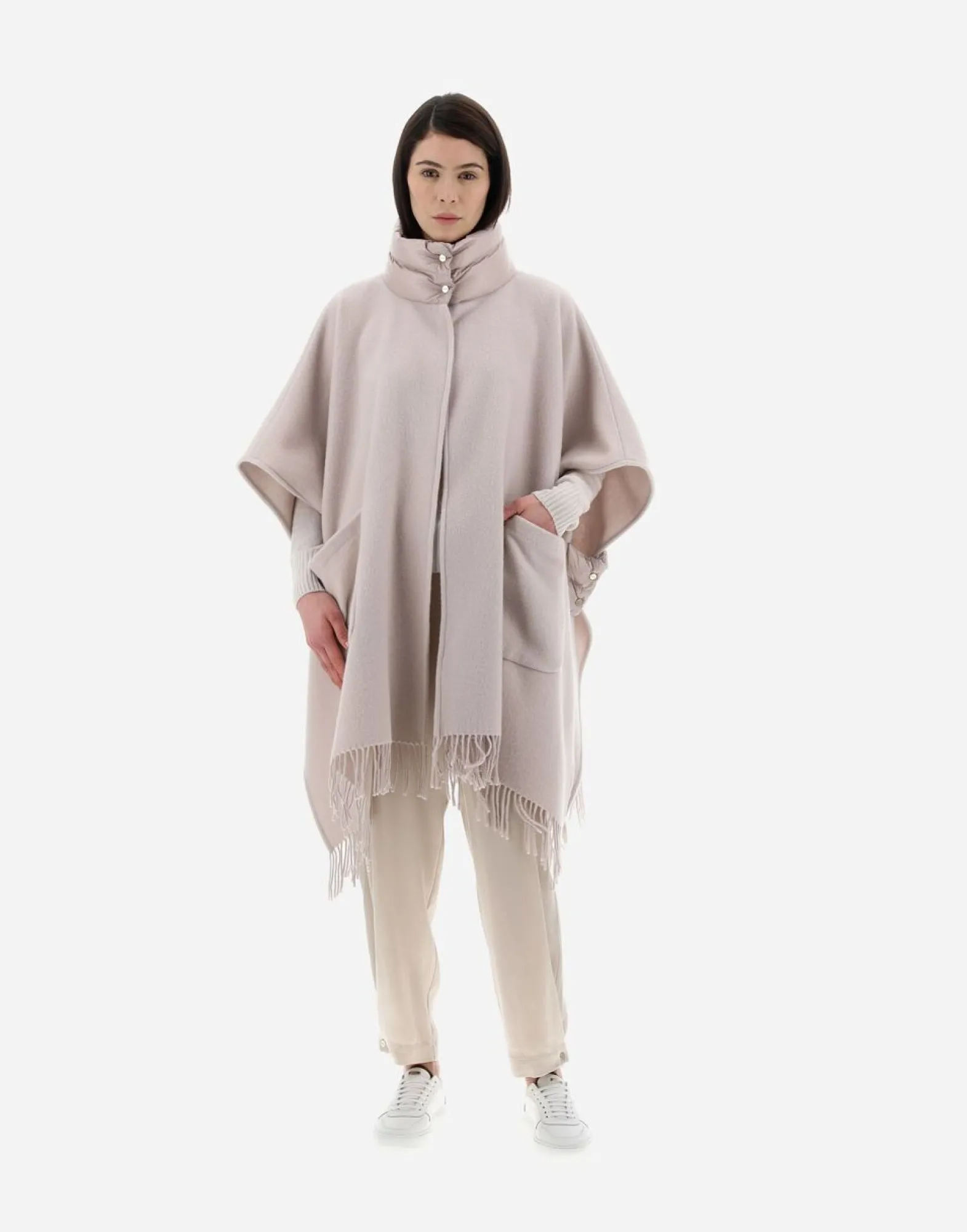 Herno Resort Poncho In Warmy & Nylon Ultralight