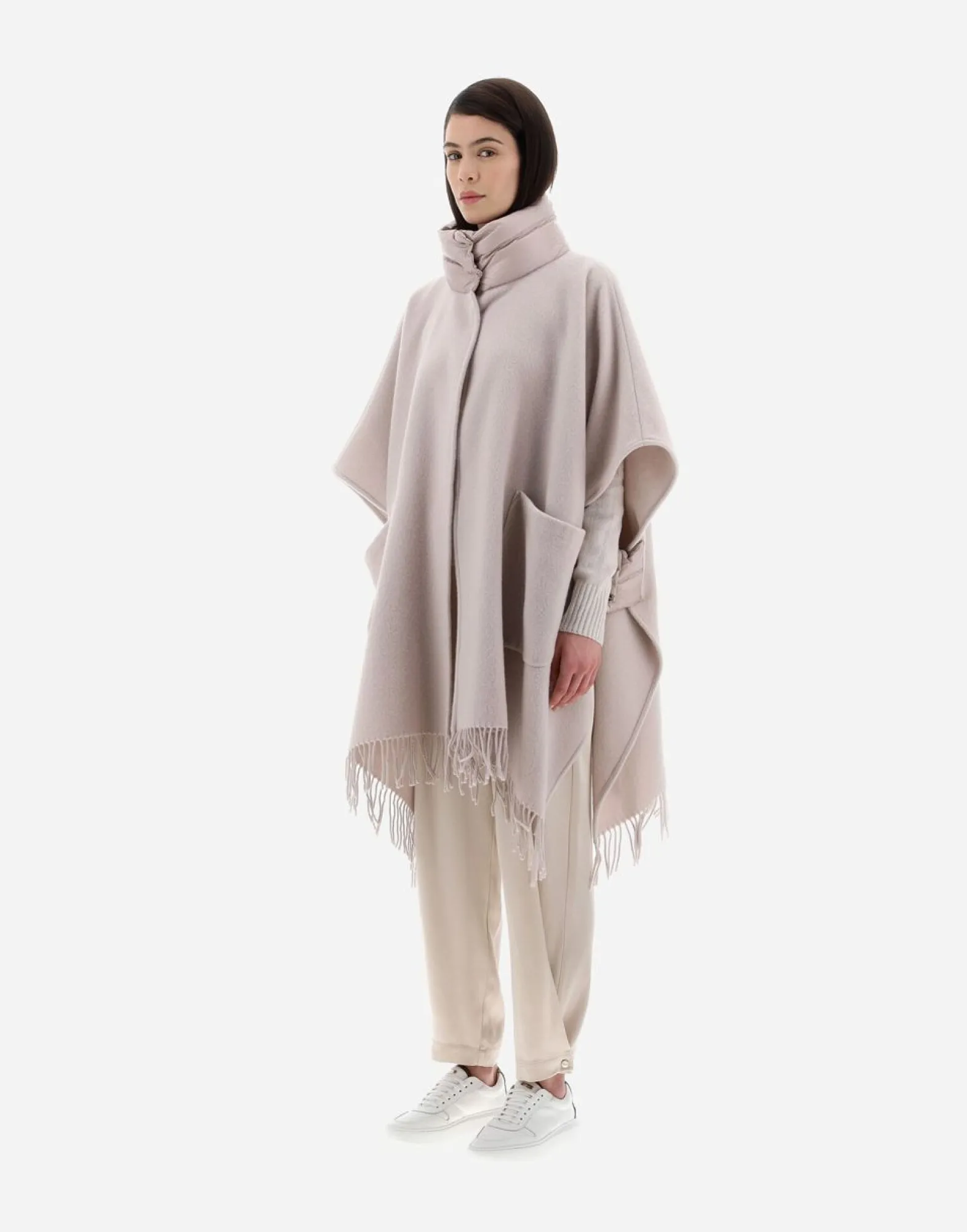 Herno Resort Poncho In Warmy & Nylon Ultralight