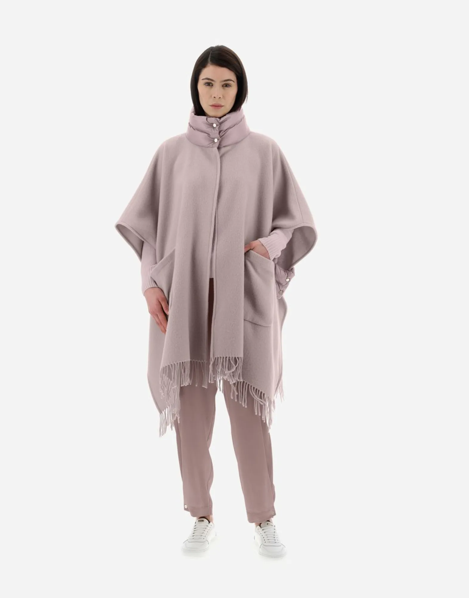 Herno Resort Poncho In Warmy & Nylon Ultralight