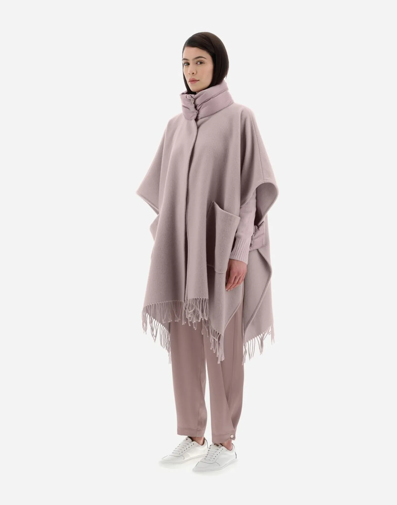Herno Resort Poncho In Warmy & Nylon Ultralight