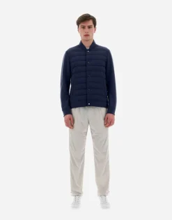 Herno Resort Shirt In Coupled Knit Effect & Light Nylon Stretch