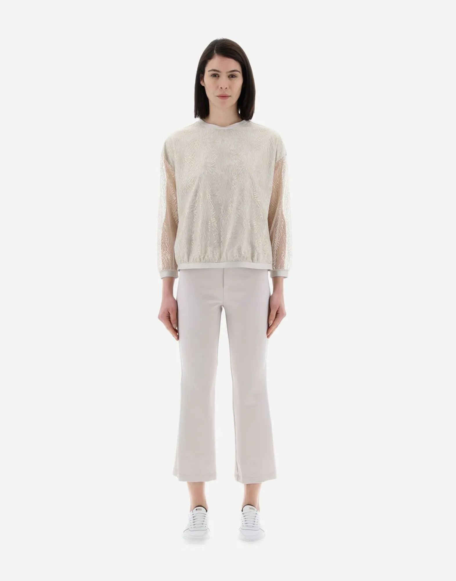 Herno Resort T-Shirt In Chic Cotton Jersey & New Lace