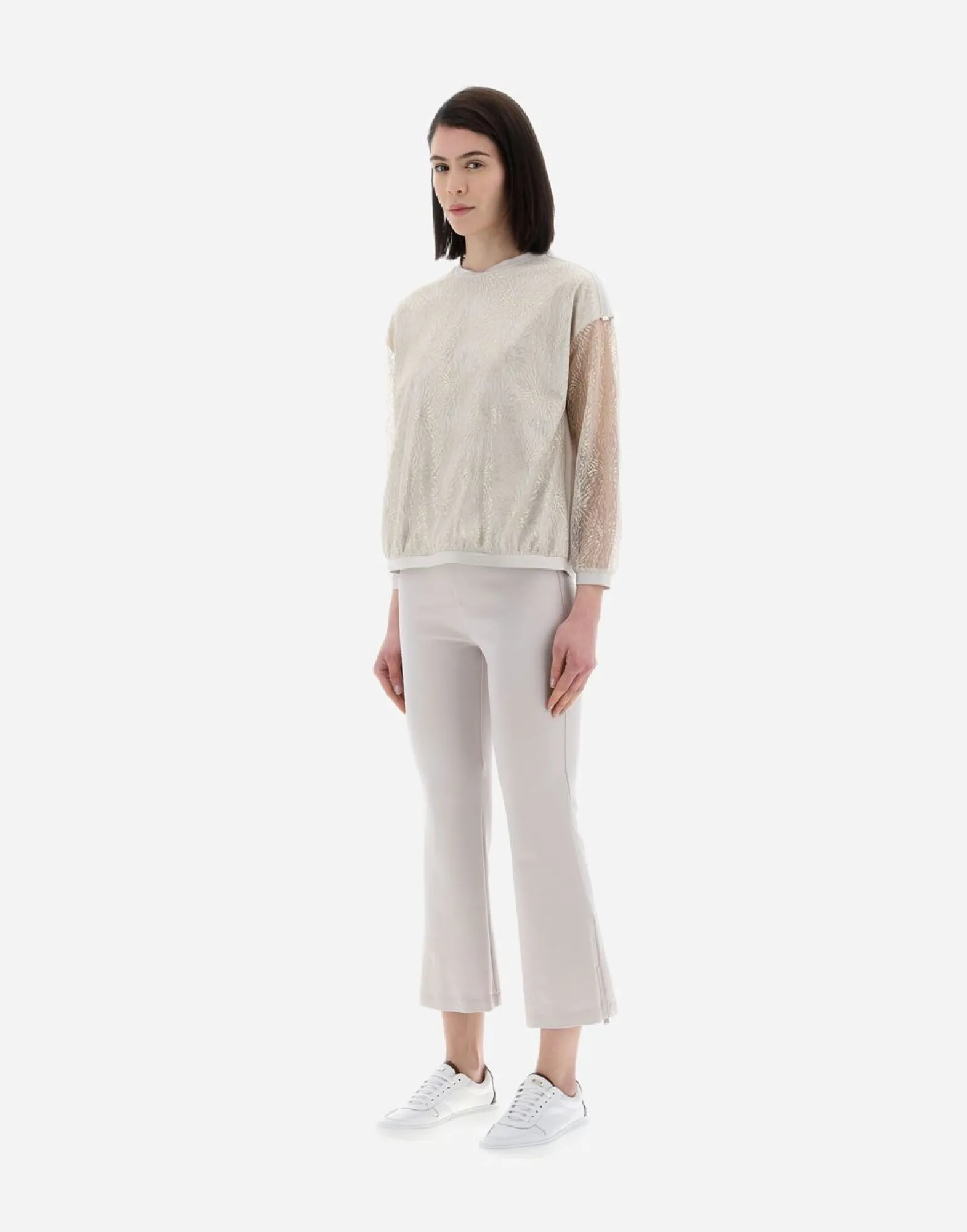 Herno Resort T-Shirt In Chic Cotton Jersey & New Lace