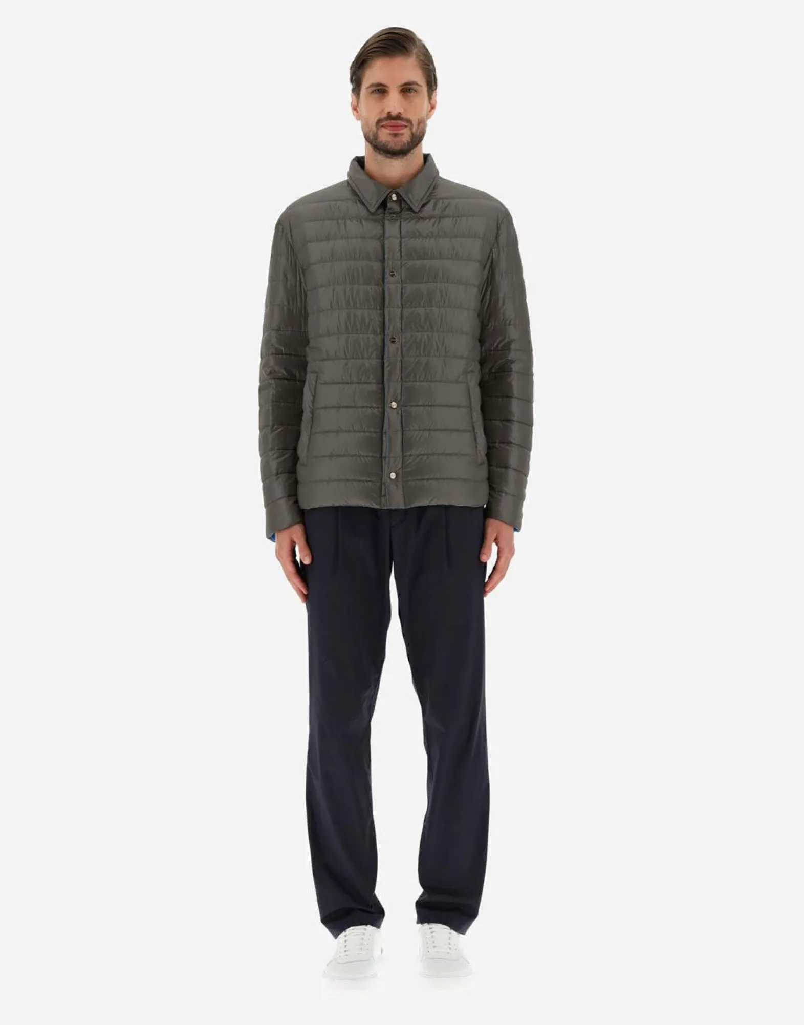 Herno Reversible Two-Tone Shirt In Nylon Ultralight