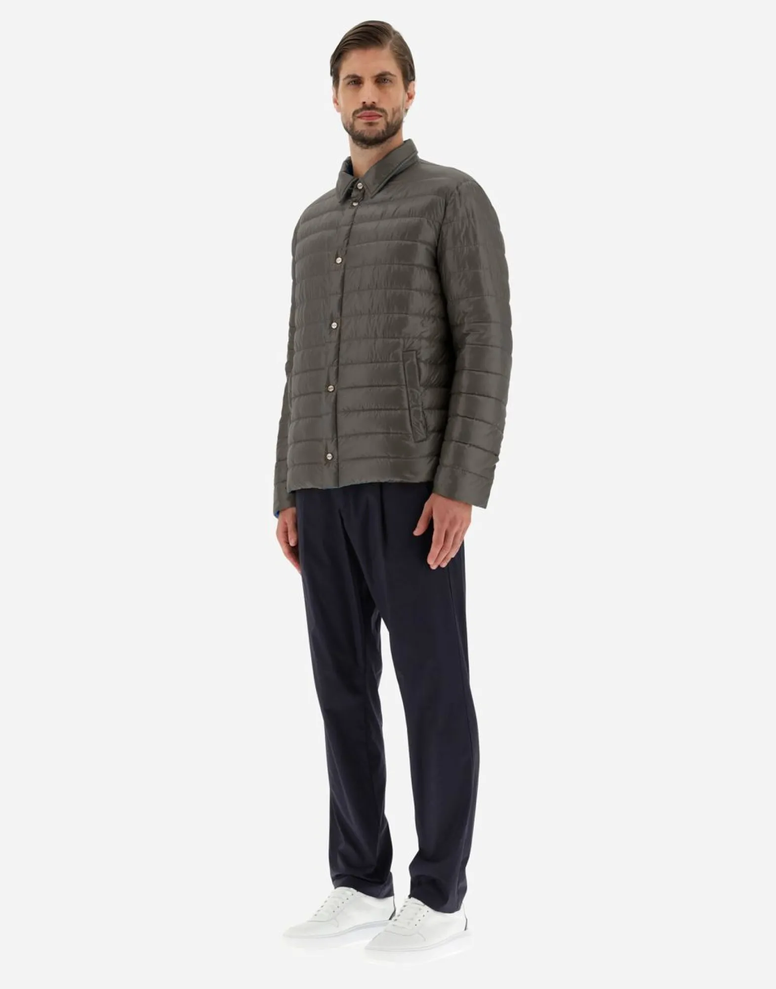 Herno Reversible Two-Tone Shirt In Nylon Ultralight