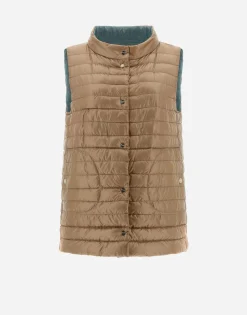 Herno Reversible Two-Tone Waistcoat In Nylon Ultralight