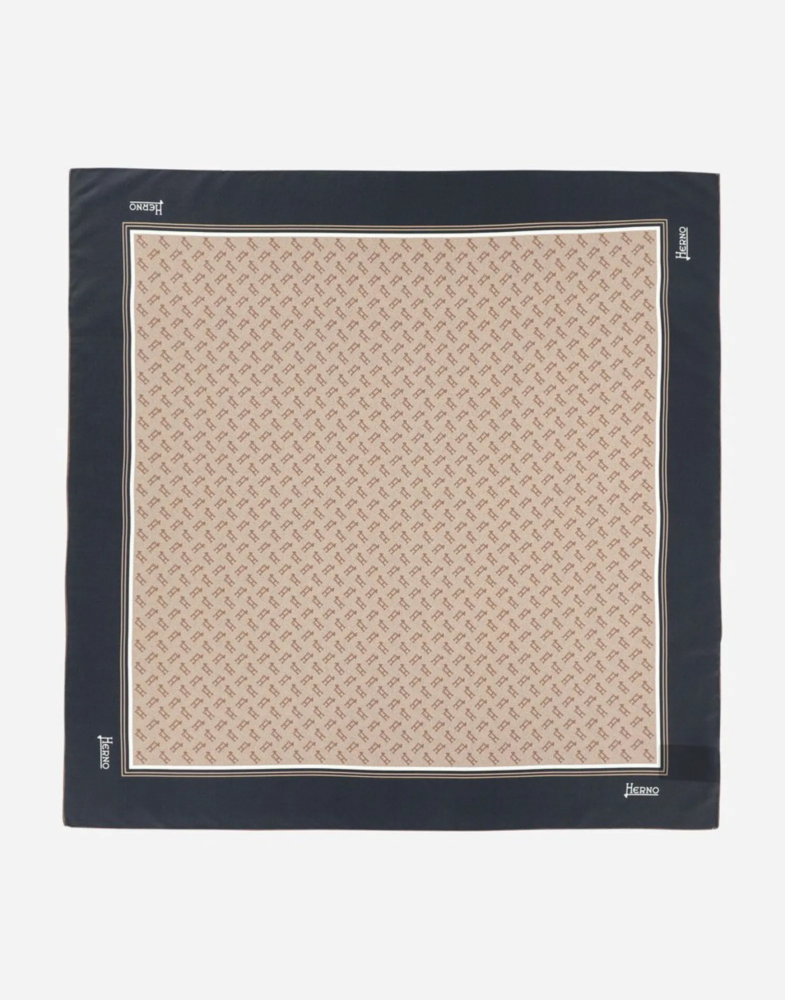 Herno Silk Monogram Foulard 90X90Cm