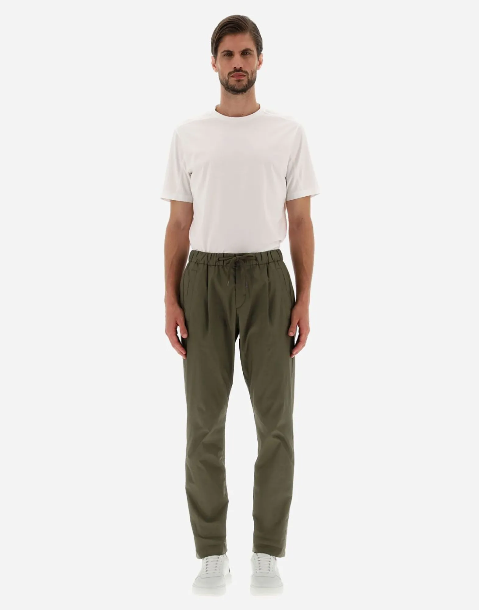 Herno Trousers In Light Cotton Stretch