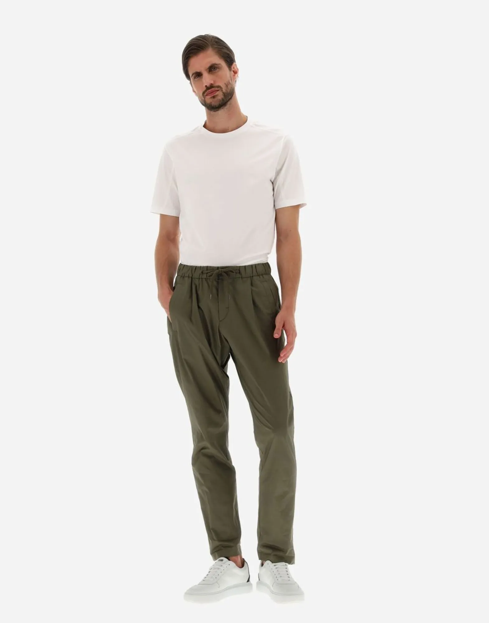 Herno Trousers In Light Cotton Stretch