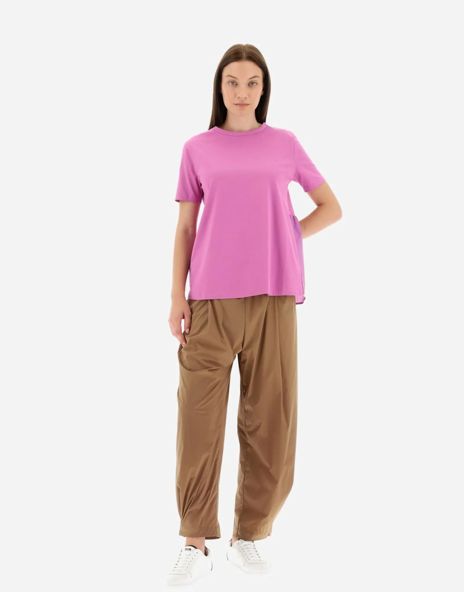 Herno T-Shirt In Chic Cotton Jersey & New Techno Taffeta
