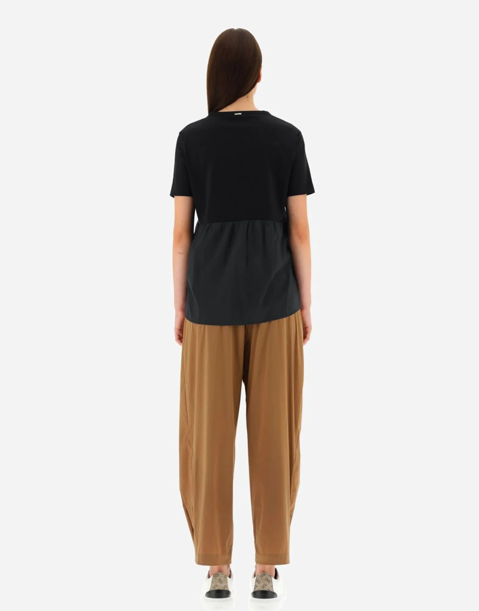 Herno T-Shirt In Chic Cotton Jersey & New Techno Taffeta