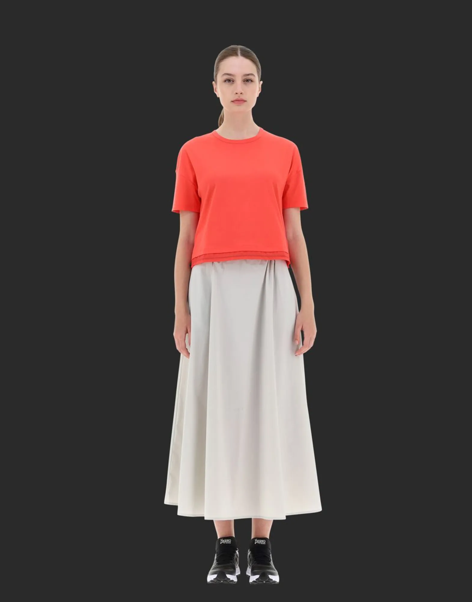 Herno T-Shirt In Dynamic Interlock And Light Opalescent