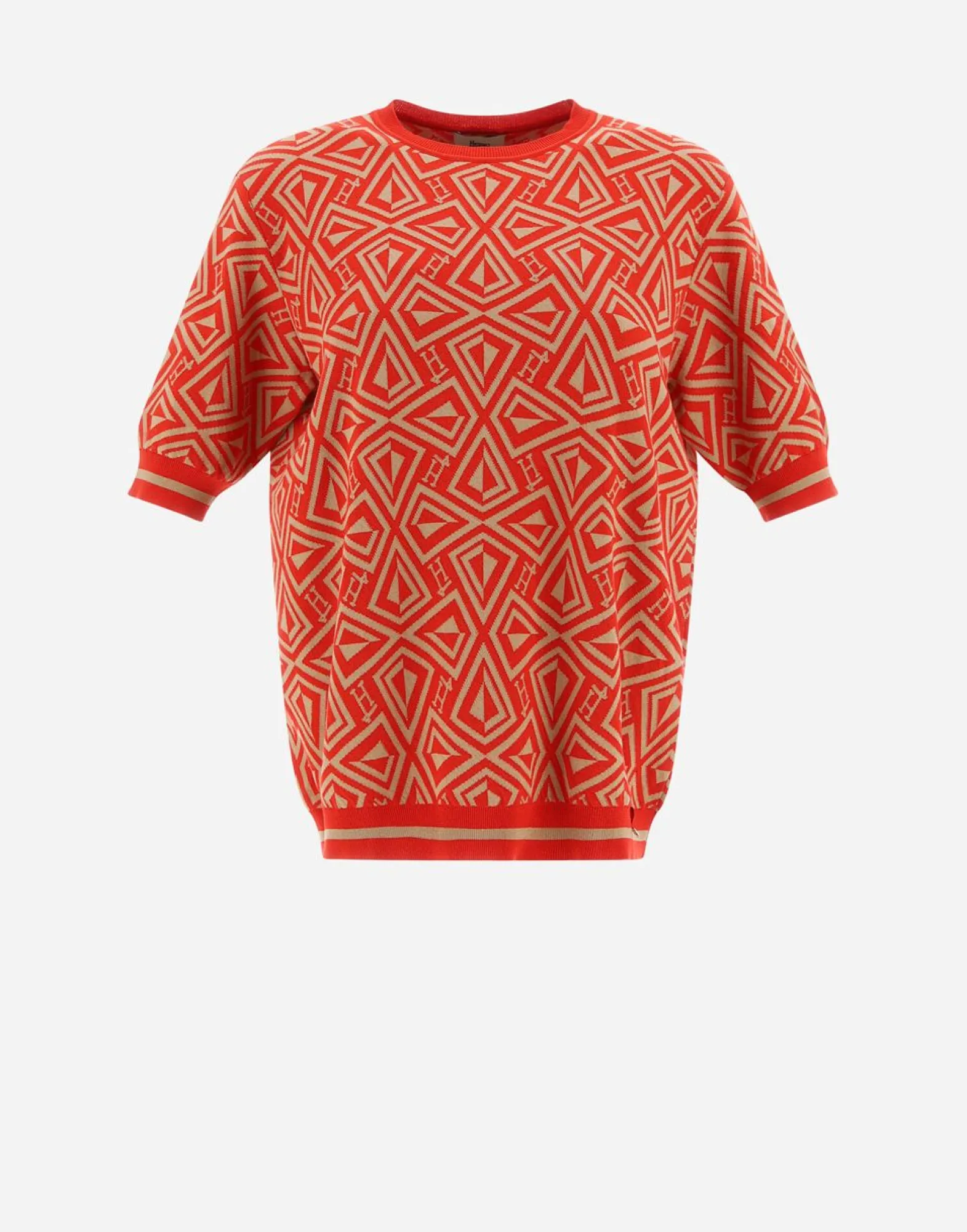 Herno T-Shirt In Geometric Monogram Jacquard
