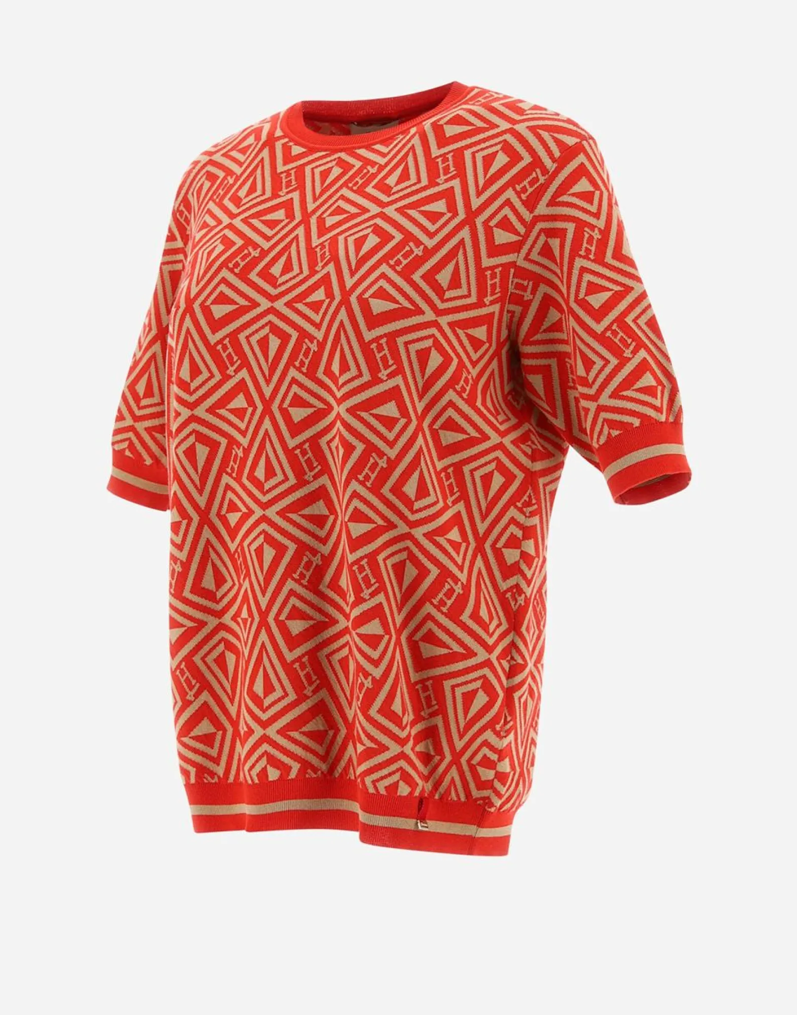 Herno T-Shirt In Geometric Monogram Jacquard