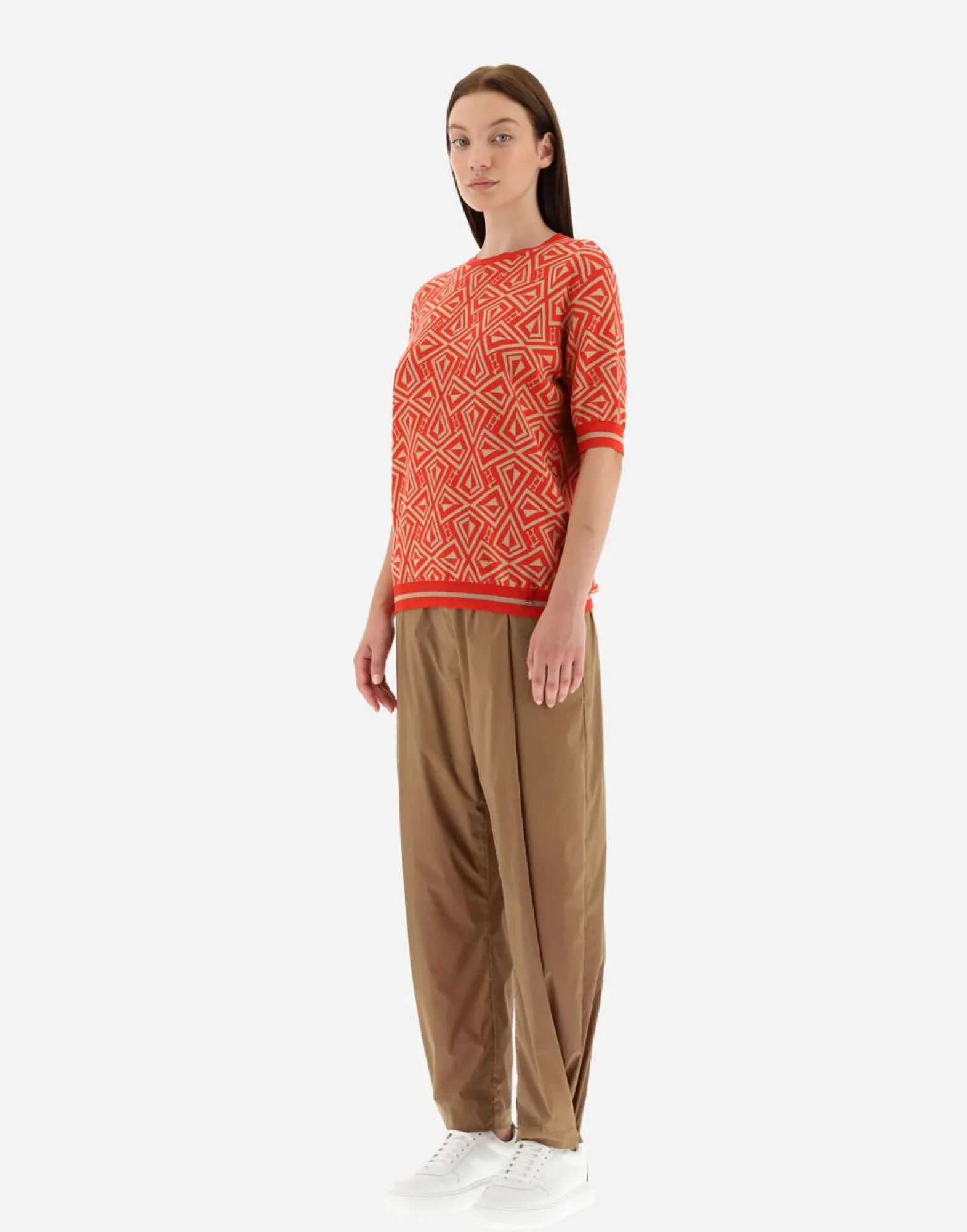 Herno T-Shirt In Geometric Monogram Jacquard