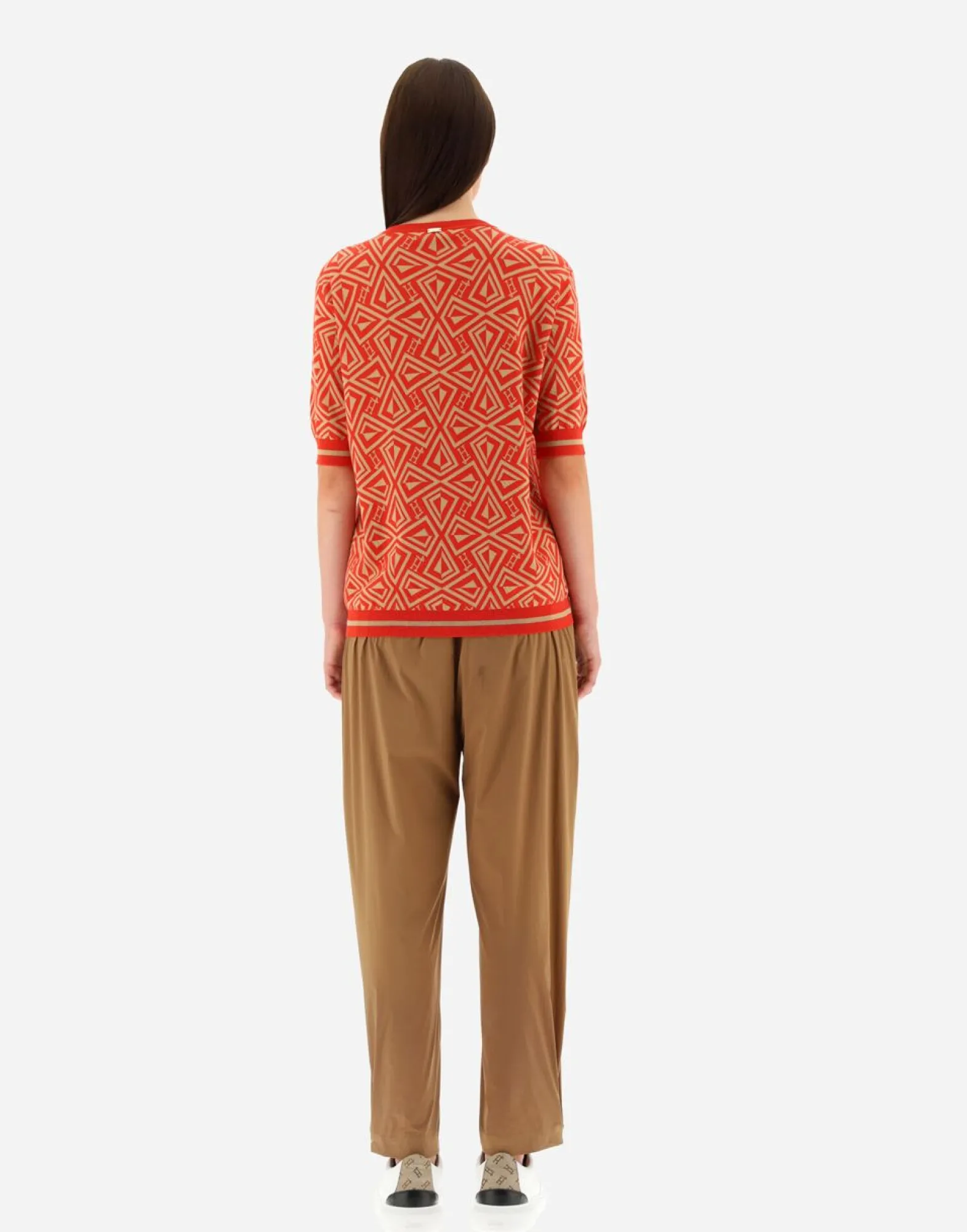 Herno T-Shirt In Geometric Monogram Jacquard