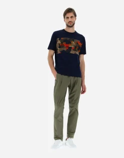 Herno T-Shirt In Superfine Cotton & Spring Camo Jersey