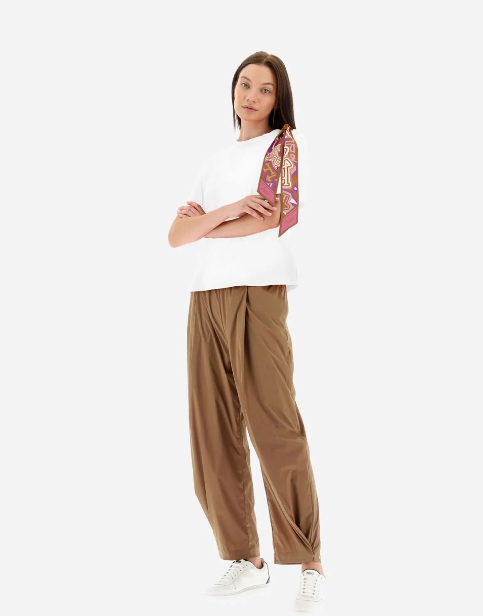 Herno T-Shirt In Superfine Cotton Stretch With Bubble Scarf