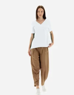 Herno V-Neck T-Shirt In Chic Cotton Jersey & New Techno Taffeta