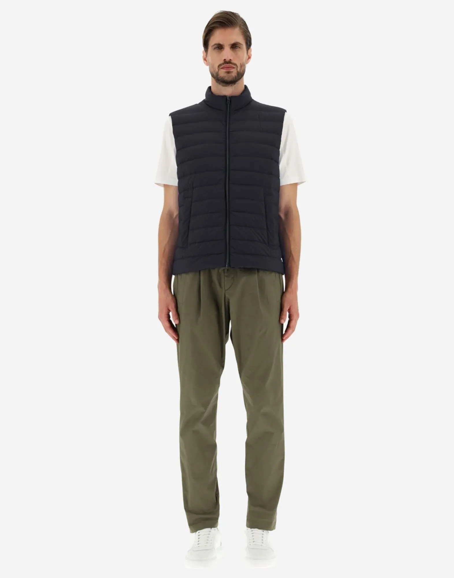 Herno Waistcoat In Nuage With Monogram Detailing