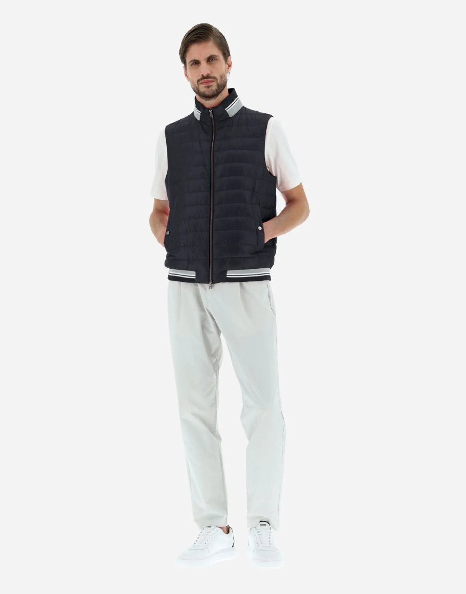 Herno Waistcoat In Nylon Ultralight & Knit